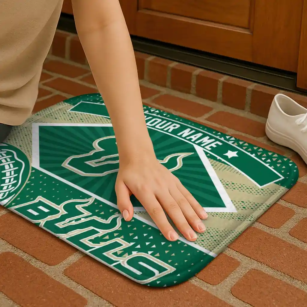 personalized-south-florida-bulls-football-crest-green-black-doormat-premium-grade.webp