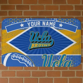 Personalized UCLA Bruins Football Crest Blue Black Doormat