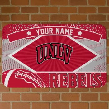 Personalized UNLV Rebels Football Crest Red Black Doormat