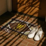 personalized-western-michigan-broncos-football-crest-brown-black-doormat-best-selling.webp