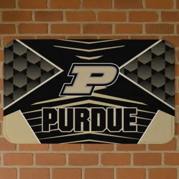 Purdue Boilermakers Techno Camo Gold Black Doormat