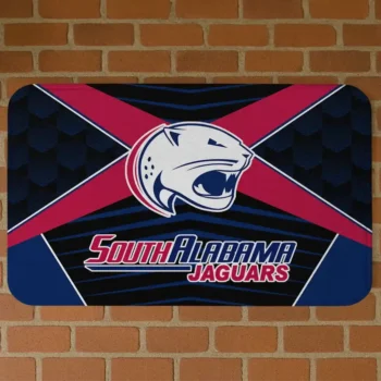 South Alabama Jaguars Techno Camo Blue Black Doormat