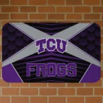 TCU Horned Frogs Techno Camo Purple Black Doormat