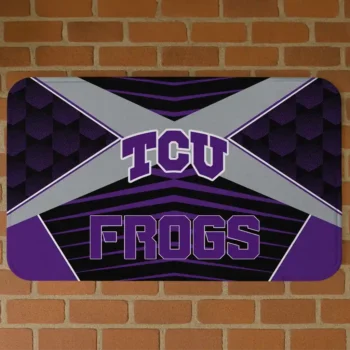 TCU Horned Frogs Techno Camo Purple Black Doormat