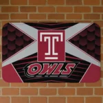 Temple Owls Techno Camo Red Black Doormat