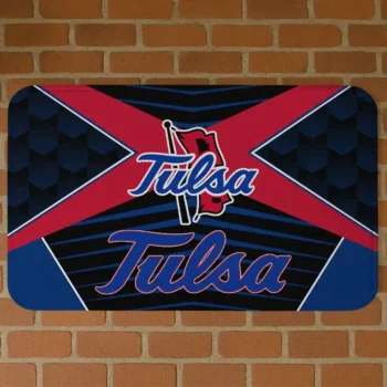 Tulsa Golden Hurricane Techno Camo Blue Black Doormat