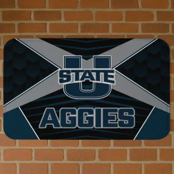Utah State Aggies Techno Camo Navy Black Doormat