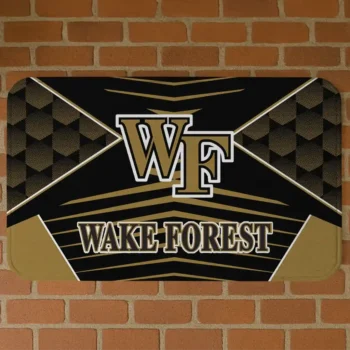 Wake Forest Demon Deacons Techno Camo Gold Black Doormat