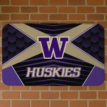 Washington Huskies Techno Camo Purple Black Doormat