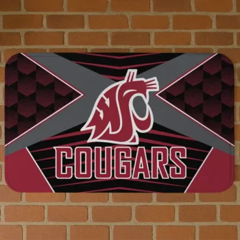 Washington State Cougars Techno Camo Crimson Black Doormat