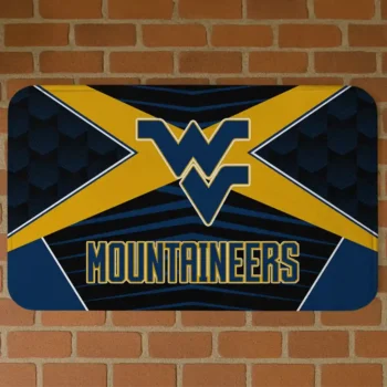 West Virginia Mountaineers Techno Camo Blue Black Doormat