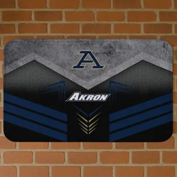 Akron Zips Chevron Points Blue Black Doormat