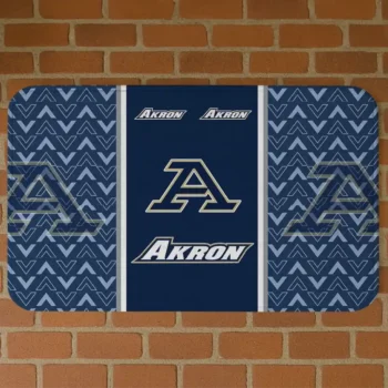 Akron Zips Chevron Stack Blue Doormat