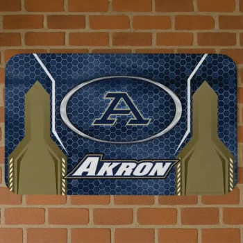 Akron Zips Hexagon Oval Blue Doormat