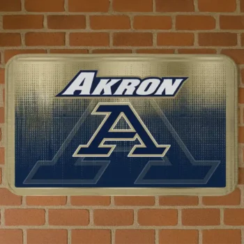 Akron Zips Pixel Blur Blue Doormat