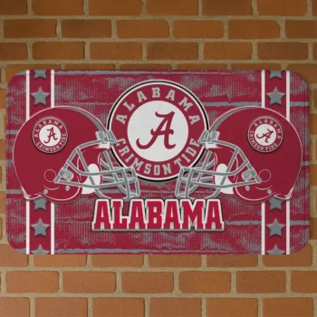Alabama Crimson Tide Helmet Illustration Crimson Doormat