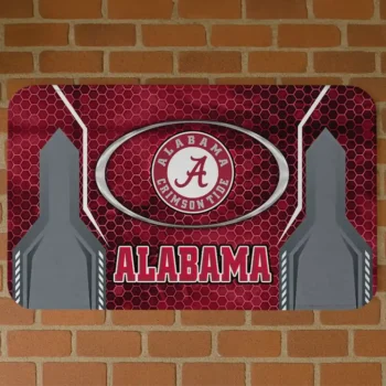 Alabama Crimson Tide Hexagon Oval Crimson Doormat