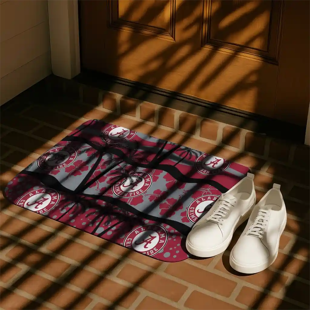 alabama-crimson-tide-palm-silhouette-crimson-black-doormat-trendy.webp