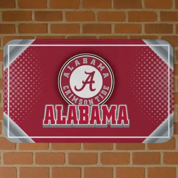 Alabama Crimson Tide Silver Halftone Crimson Doormat