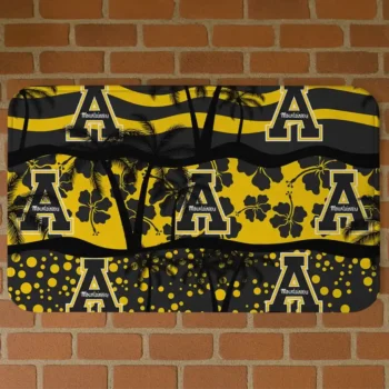 Appalachian State Mountaineers Palm Silhouette Black Doormat