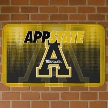 Appalachian State Mountaineers Pixel Blur Black Doormat