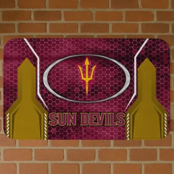 Arizona State Sun Devils Hexagon Oval Maroon Doormat