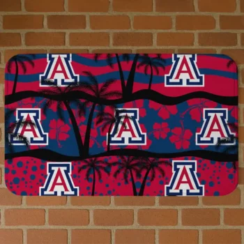 Arizona Wildcats Palm Silhouette Red Black Doormat