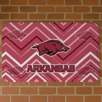 Arkansas Razorbacks Chevron Geometrics Red Doormat