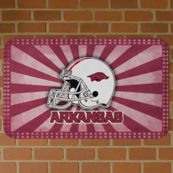 Arkansas Razorbacks Helmet Centerpiece Red Doormat