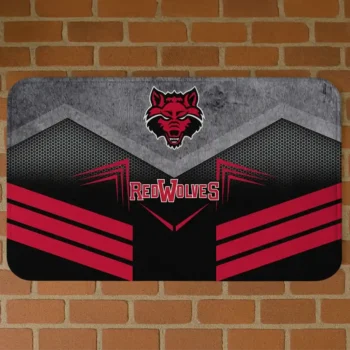 Arkansas State Red Wolves Chevron Points Scarlet Black Doormat