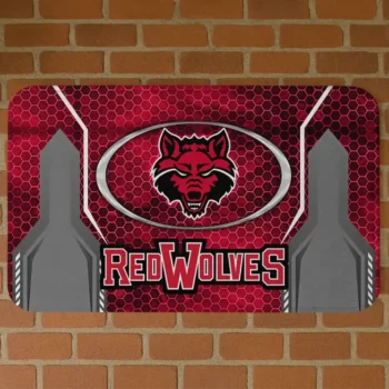 Arkansas State Red Wolves Hexagon Oval Scarlet Doormat