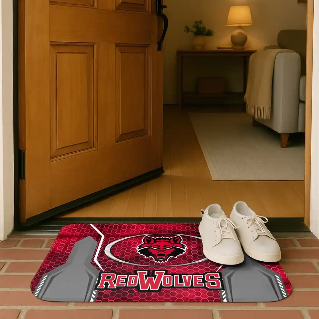 arkansas-state-red-wolves-hexagon-oval-scarlet-doormat-fashion-forward.webp