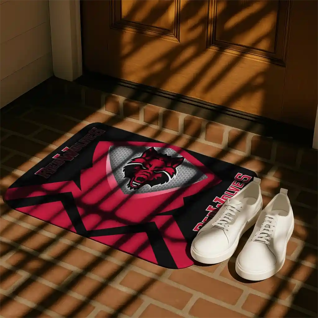 arkansas-state-red-wolves-ninja-mesh-scarlet-doormat-trendy.webp