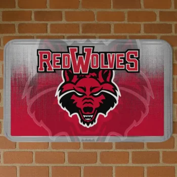 Arkansas State Red Wolves Pixel Blur Scarlet Doormat