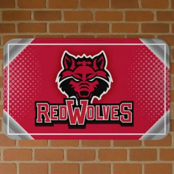Arkansas State Red Wolves Silver Halftone Scarlet Doormat