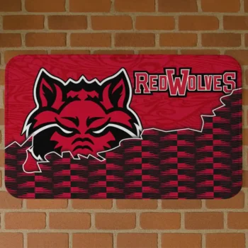 Arkansas State Red Wolves Tribal Detailing Scarlet Black Doormat
