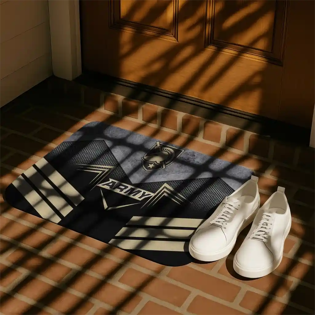 army-black-knights-chevron-points-gold-black-doormat-trendy.webp