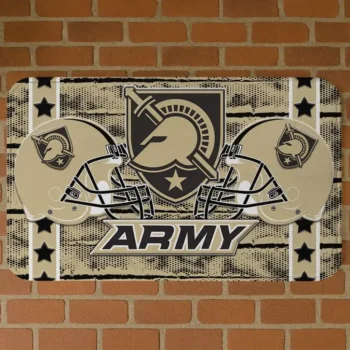 Army Black Knights Helmet Illustration Gold Doormat