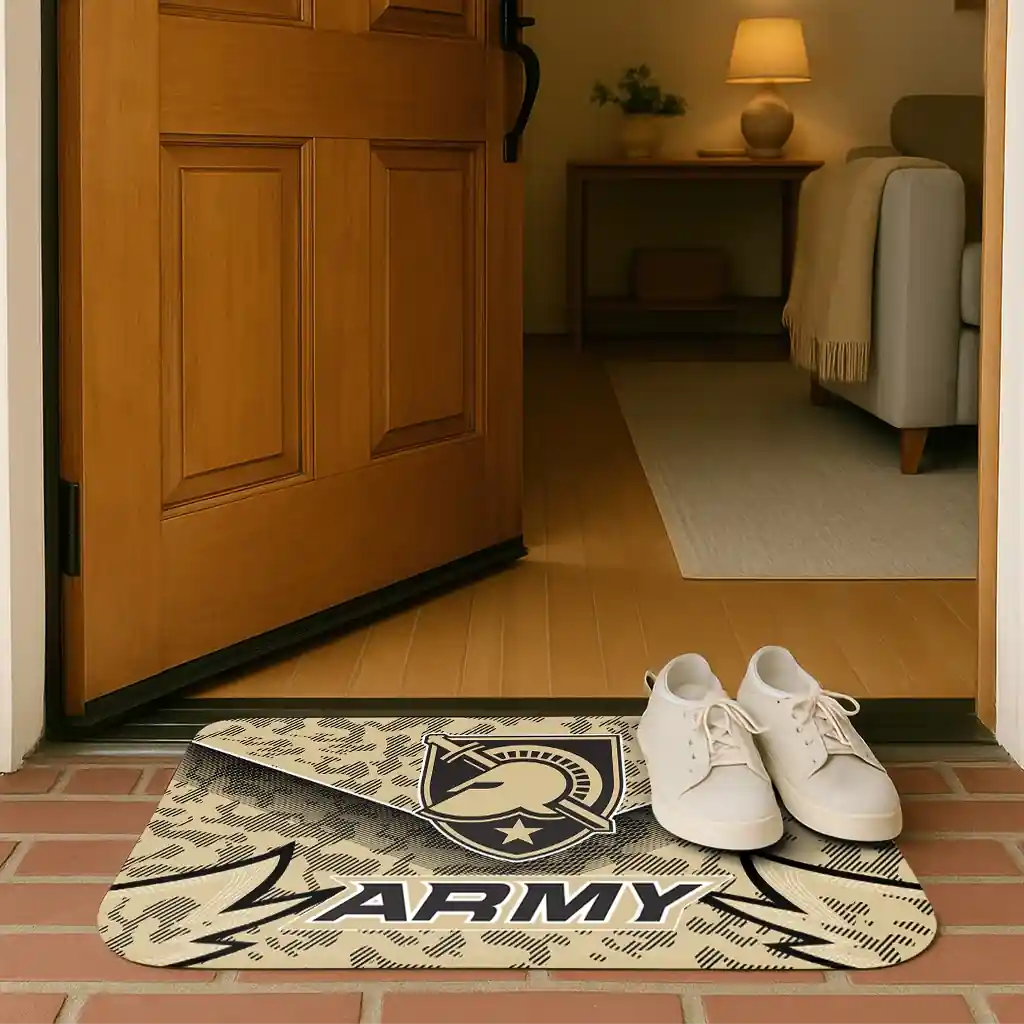 army-black-knights-layered-lines-gold-doormat-fashion-forward.webp