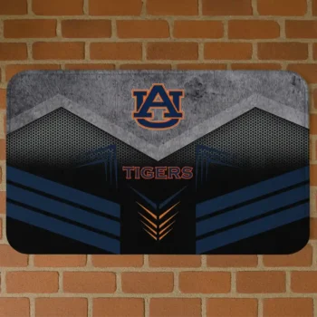 Auburn Tigers Chevron Points Navy Blue Black Doormat