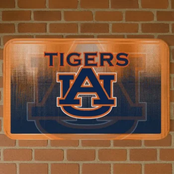 Auburn Tigers Pixel Blur Navy Blue Doormat