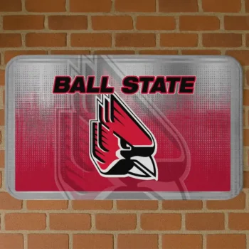 Ball State Cardinals Pixel Blur Red Doormat