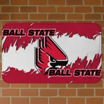 Ball State Cardinals Plate Rip Red Doormat