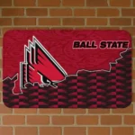 Ball State Cardinals Tribal Detailing Red Black Doormat