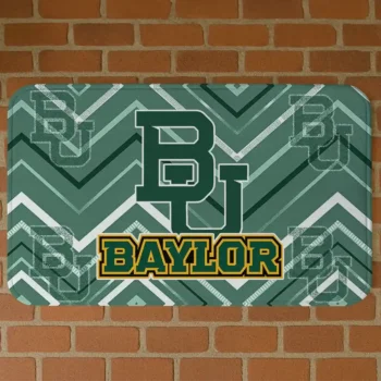 Baylor Bears Chevron Geometrics Green Doormat