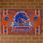 Boise State Broncos Helmet Illustration Orange Doormat