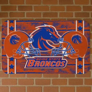 Boise State Broncos Helmet Illustration Orange Doormat
