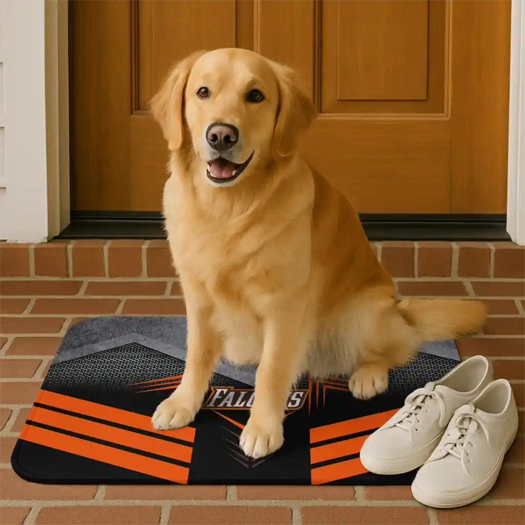 bowling-green-falcons-chevron-points-orange-black-doormat-high-quality.webp