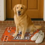 bowling-green-falcons-helmet-illustration-orange-doormat-best-selling.webp