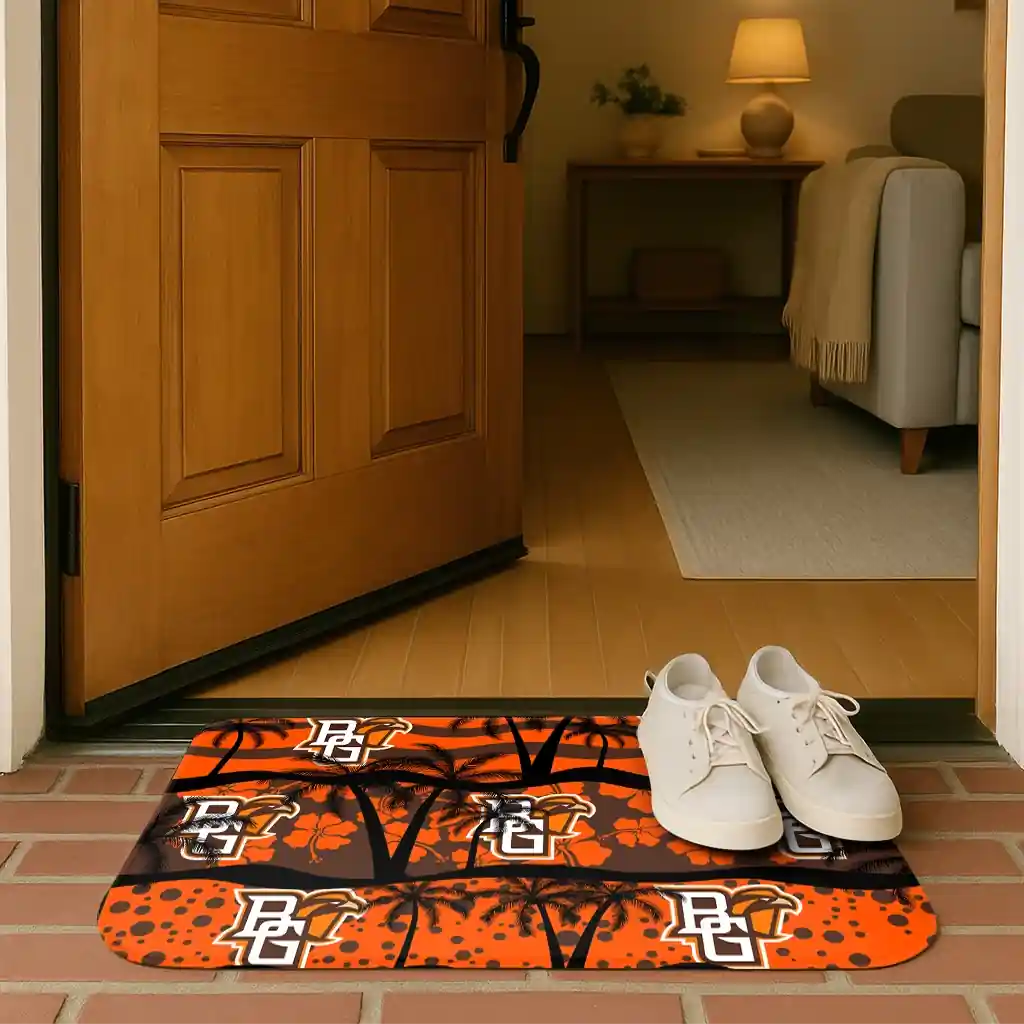 bowling-green-falcons-palm-silhouette-orange-black-doormat-fashion-forward.webp